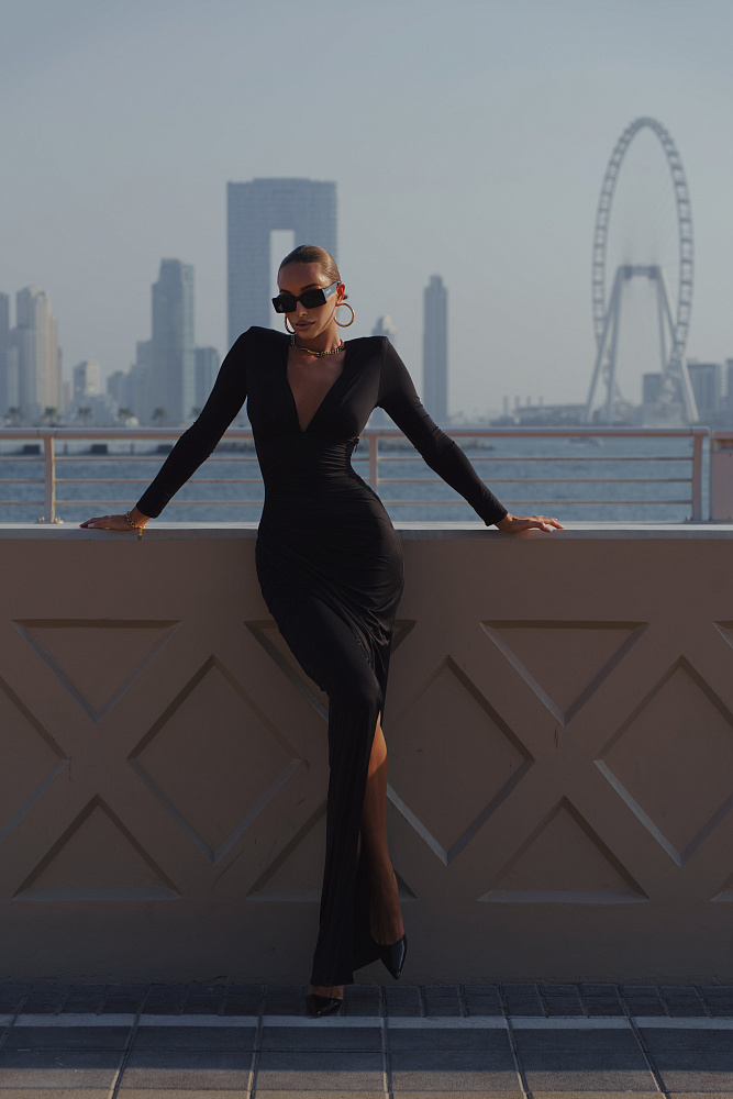 robe soirée noire marmello