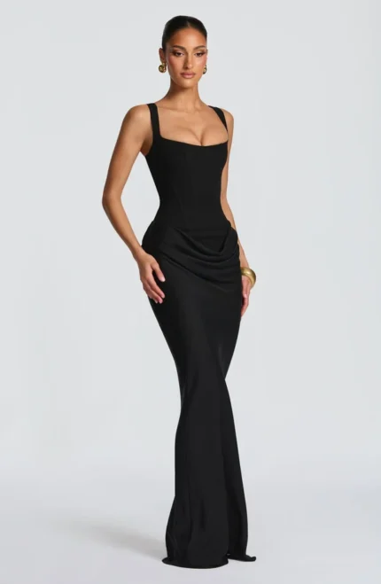 NORA MAXI BLACK DRESS